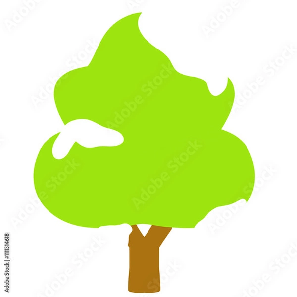 Fototapeta illustration of a tree with grass