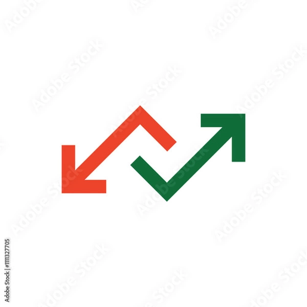 Fototapeta Logo letter N double arrow unique design with blank background