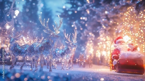 Obraz Surreal Reindeer Scene with Crystalline Antlers