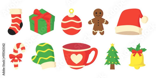 Fototapeta Christmas Elements Set Vector Design