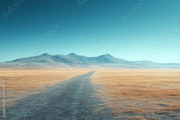 Obraz Desert Road Leading Towards Distant Mountains