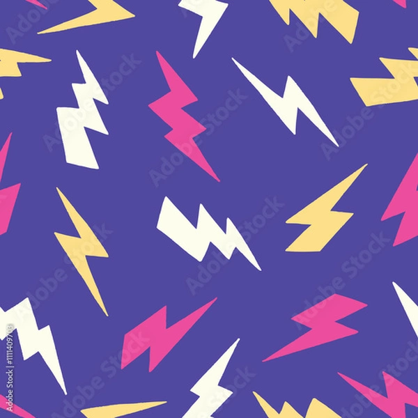 Fototapeta Bunch of Lightning Vector Seamless Pattern illustration Design