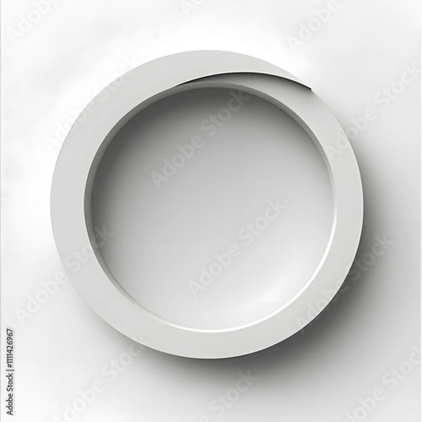 Fototapeta a white circle is on a white background with a white circle. Generative AI