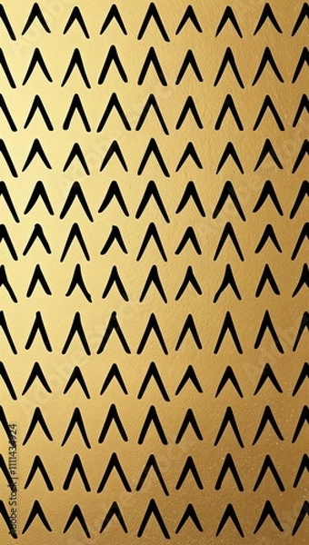 Fototapeta Black Triangle pattern hand drawn design on Gold background illustration