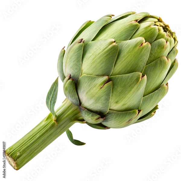 Obraz Single artichoke isolated on a transparent background