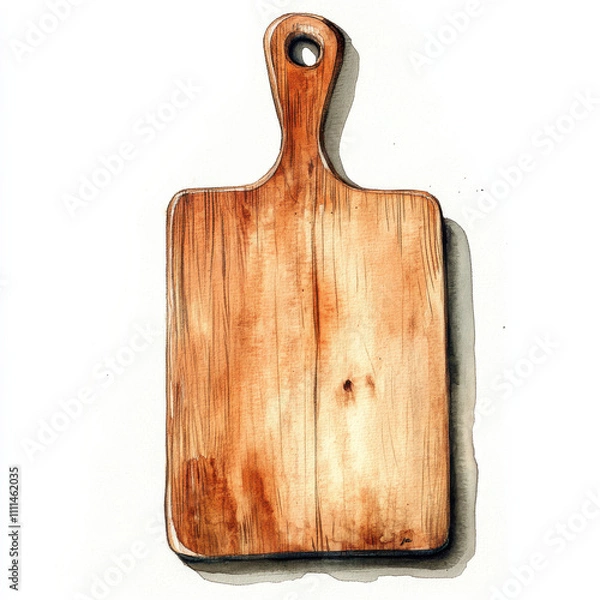 Fototapeta Wooden cutting board illustration with rustic design and texture