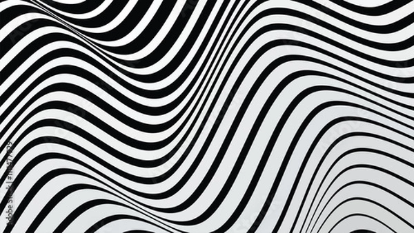 Fototapeta Black grey wavy stripes abstract background for backdrop or fabric style