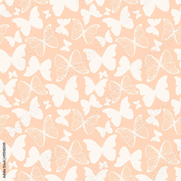 Fototapeta Seamless pattern with butterflies