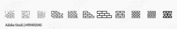 Fototapeta firewall icon. Brick wall line vector icon. Brick wall. Seamless pattern of bricklaying
