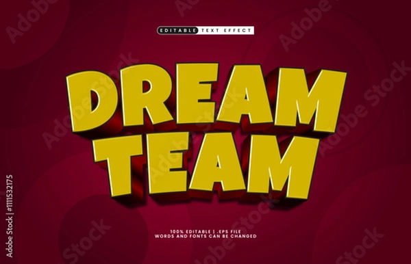 Fototapeta dream team editable text effect with a hero and kids text style