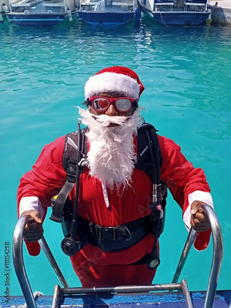 Obraz Santa Claus on a tropical island