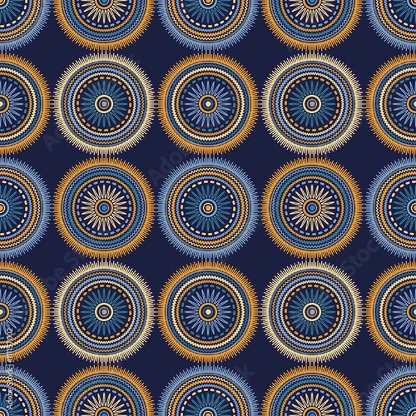 Fototapeta Ethnic boho seamless pattern. Print. Repeating background. Cloth design, wallpaper.