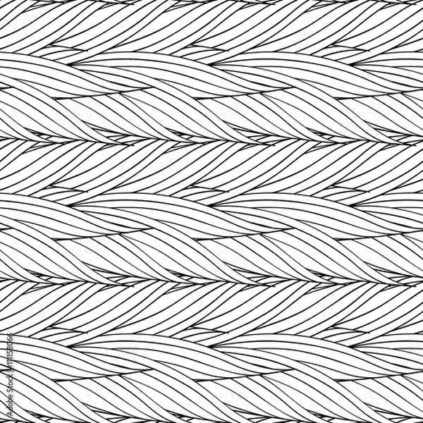 Fototapeta Seamless vector pattern of interwoven leaves.