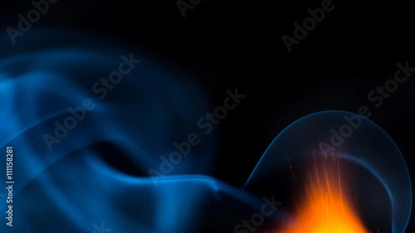 Obraz fire flame with smoke and fire on black background  copyspace