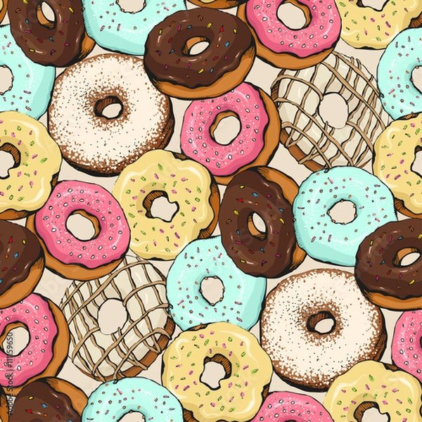 Fototapeta  donut pattern sketch