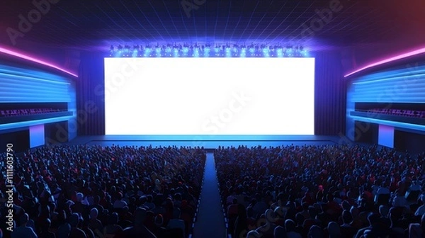 Fototapeta Mockup of blank screen at press conference