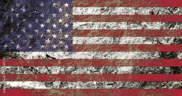 Fototapeta Grunge USA flag on stone background