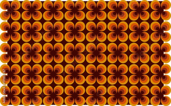 Fototapeta レトロ パターン 60s 70s 昭和 モダン ベクター