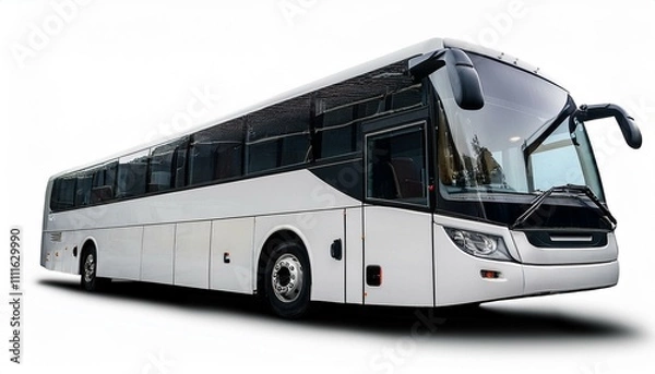 Fototapeta Coach bus transportation on isolated white background