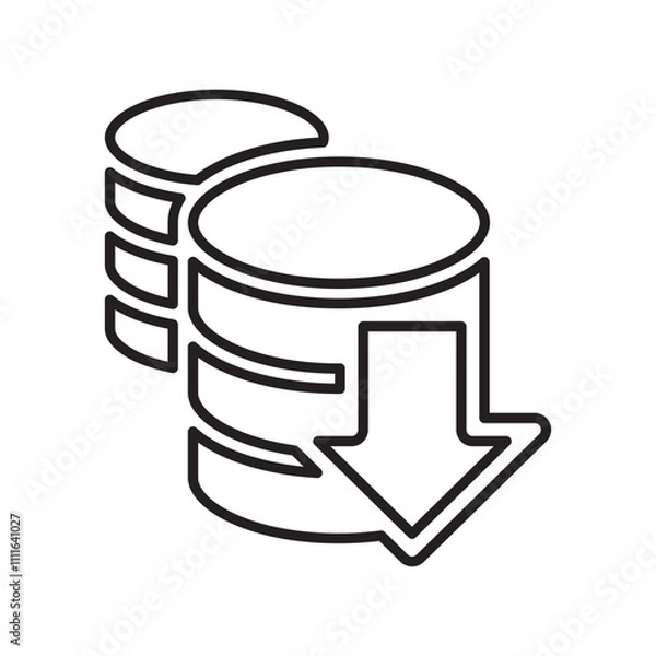 Fototapeta Database icon in line style