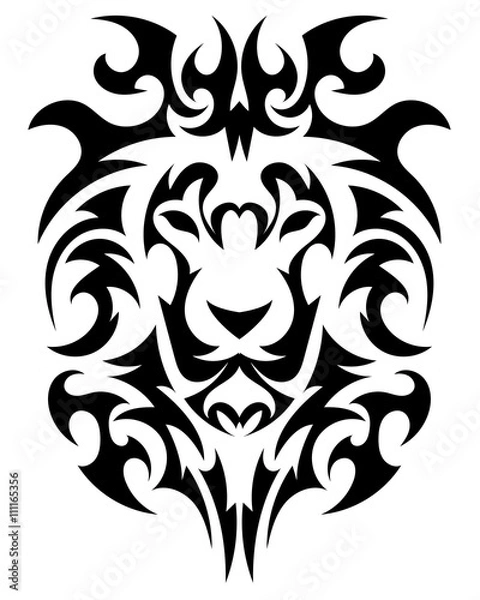 Obraz Lion's Head in the form of a stylized tattoo