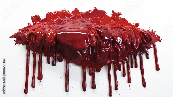 Fototapeta red paint splashes on white background