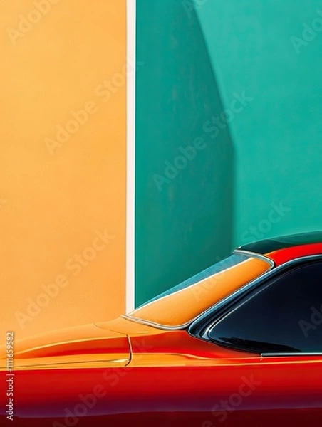 Obraz car isolated on colorful background