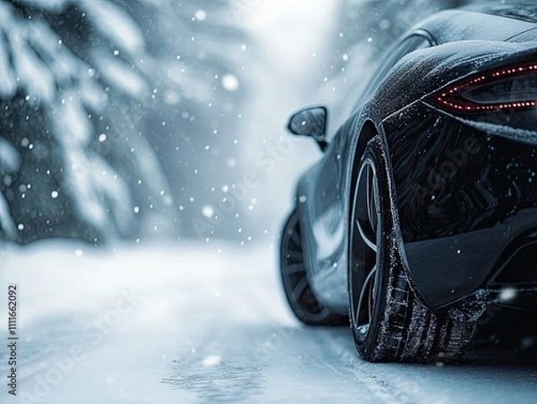 Obraz car isolated on winter background