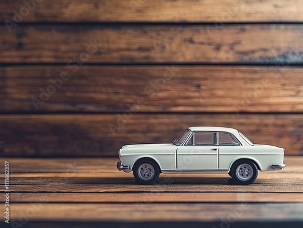 Obraz car isolated on wooden background