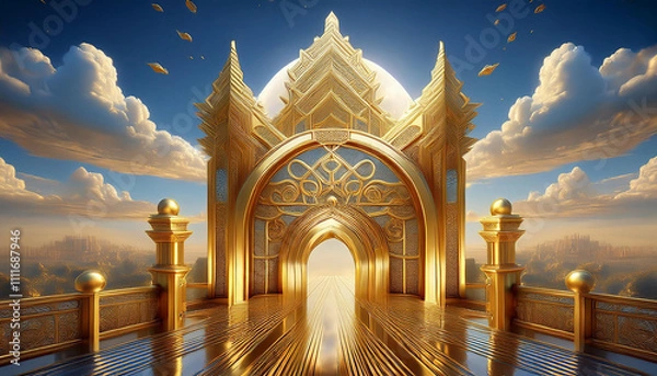 Fototapeta fantasy gold heaven gate