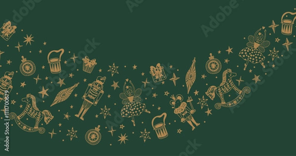 Obraz Nutcracker. Gold christmas wallpapers for your desktop. interior poster