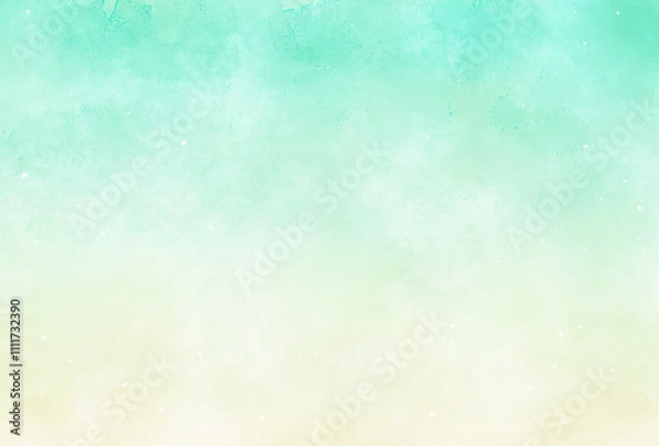 Obraz 水彩背景　テクスチャ素材　緑　黄色