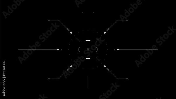 Fototapeta HUD target animation reveal. Aiming. Futuristic drone UI.