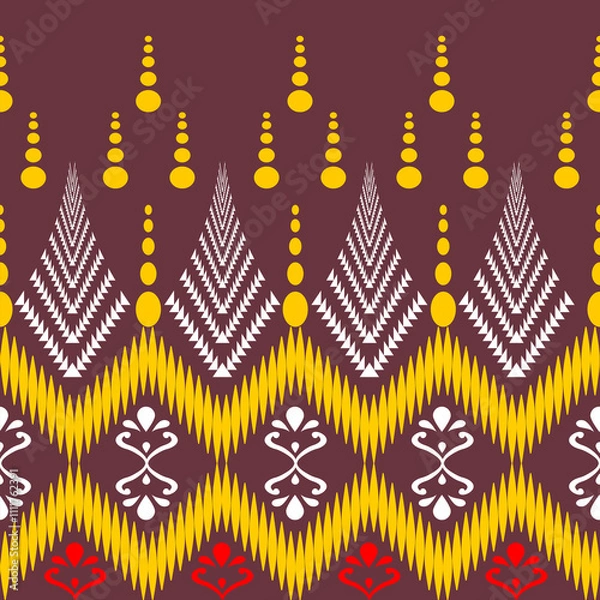 Fototapeta The geometric ethnic pattern of traditional style. Navajo, America Indian patterns. Design for background, wallpaper, clothing, wrapping, Batik, fabric, and prints. Vector illustration.