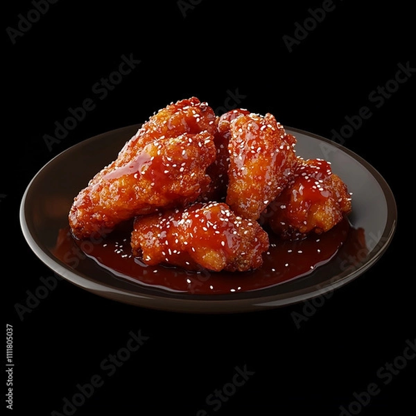 Fototapeta fried chicken wings on a plate