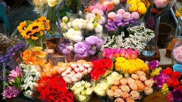 Fototapeta A bouquet of flowers of various colors