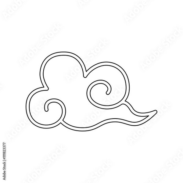 Fototapeta Chinese cloud icon in line style
