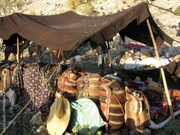 Obraz Yoruk tent. Black tent used by nomadic Turks.