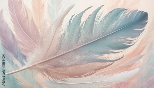 Obraz feather on a blue background