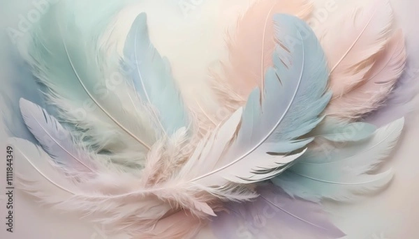 Obraz white feather on blue background