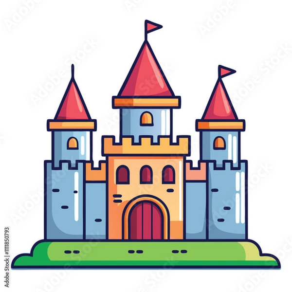 Obraz Castel Cartoon Vector Illustration. Luxury House Isolated Icon Concept