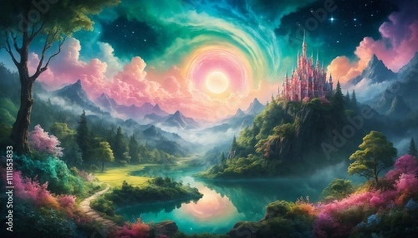 Obraz landscape with clouds