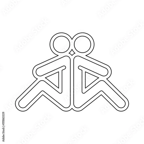 Fototapeta Friendship icon in line style