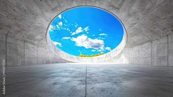 Obraz Modern Concrete Architecture  Skylight  Open Space  Empty Room