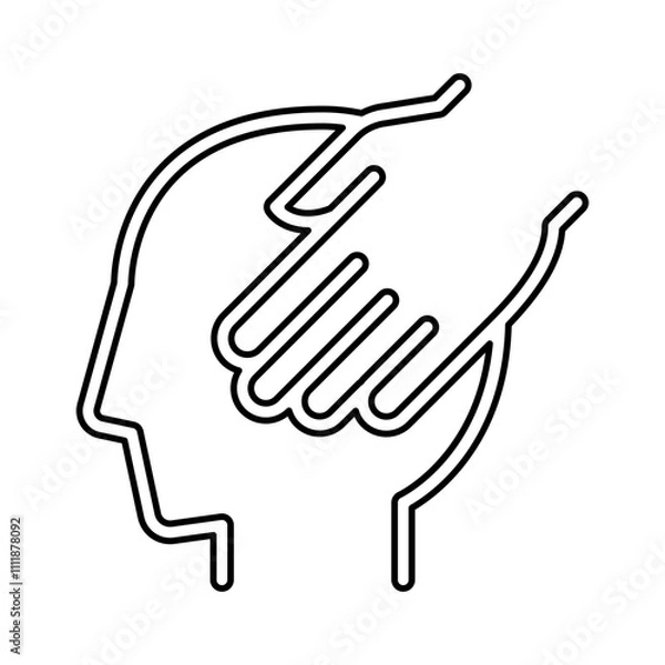 Fototapeta Head massage icon in line style