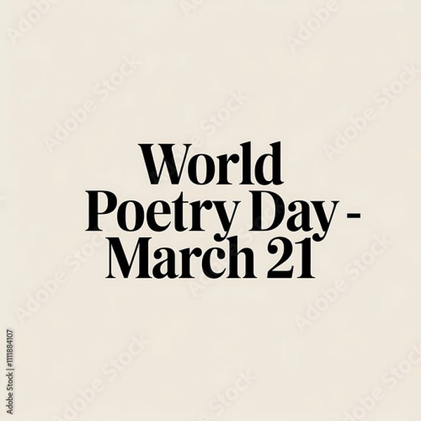 Fototapeta World Poetry Day Celebrated on March Twenty First