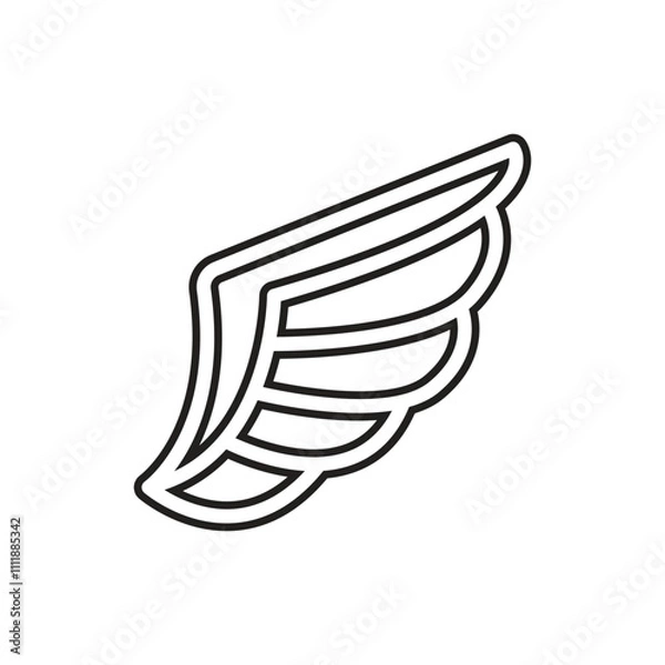 Fototapeta Wing icon in line style