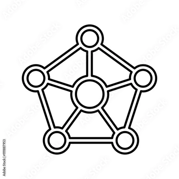 Fototapeta Pentagon structure icon in line style