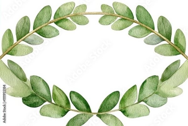 Obraz minimal photostock of a  Set of cute watercolor illustrations of flowers, leaves, branches isolated on white background