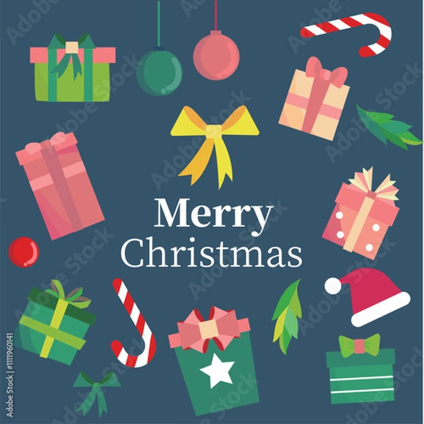 Obraz  christmas gift collection and element